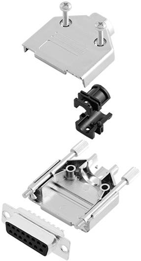 TRU COMPONENTS TCDTPKM15DMSK 7708976 D-SUB Buchsenleisten-Set 180 ° Polzahl: 15 Lötkelch 1 St.