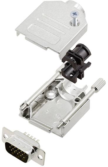 TRU COMPONENTS TCDTZK09HDP15K 7709036 D-SUB Stiftleisten-Set 180° Polzahl: 15 Lötkelch 1St.