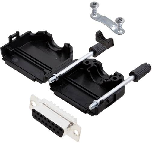 TRU COMPONENTS TCDPPK15BKDBSK 7709160 D-SUB Buchsenleisten-Set 180 ° Polzahl: 15 Lötkelch