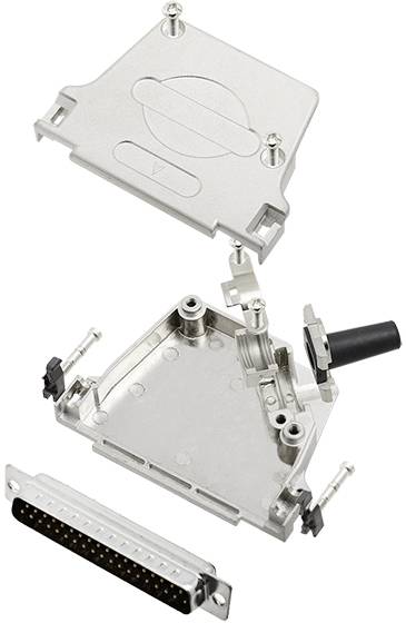 TRU COMPONENTS TCD45ZF37DBPK 7709356 D-SUB Stiftleisten-Set 45° Polzahl: 37 Lötkelch 1St.