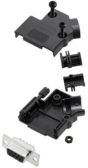 TRU COMPONENTS TCD45PKP09DMSK 7709368 D-SUB Buchsenleisten-Set 45° Polzahl: 9 Lötkelch 1St.