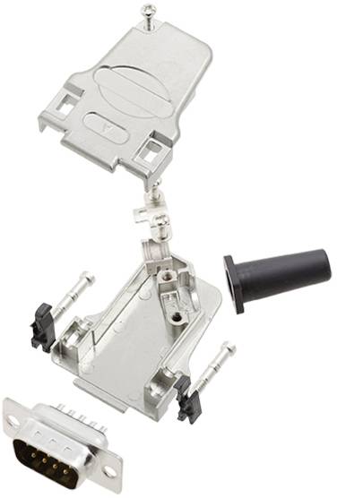 TRU COMPONENTS TCD45ZF09DMPK 7709404 D-SUB Stiftleisten-Set 45° Polzahl: 9 Lötkelch 1St.