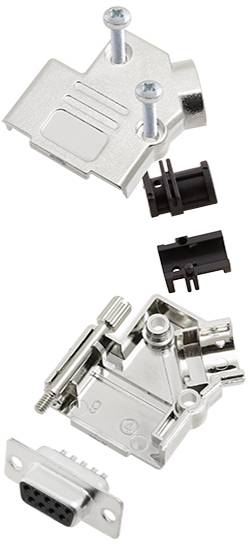 TRU COMPONENTS TCD45PKM09DBSK 7709468 D-SUB Buchsenleisten-Set 45° Polzahl: 9 Lötkelch