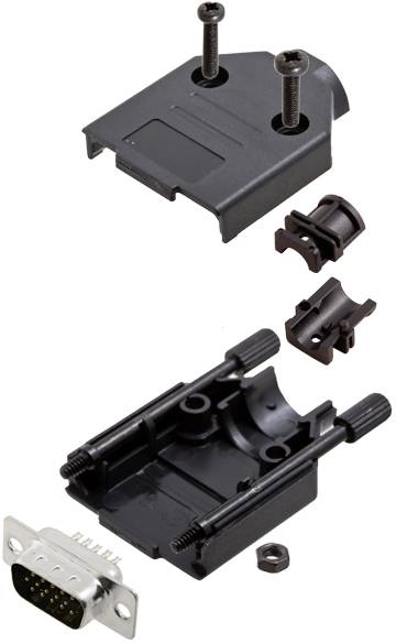 TRU COMPONENTS TCDTPKP09HDP15K 7709052 D-SUB Stiftleisten-Set 180 ° Polzahl: 15 Lötkelch