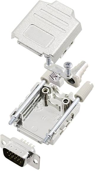 TRU COMPONENTS TCDPPK09MHDP15K 7709668 D-SUB Stiftleisten-Set 180 ° Polzahl: 15 Lötkelch