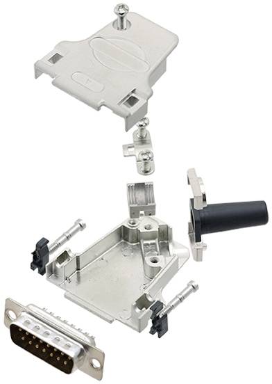 TRU COMPONENTS TCD45ZF15DBPK 7709704 D-SUB Stiftleisten-Set 45° Polzahl: 15 Lötkelch 1St.