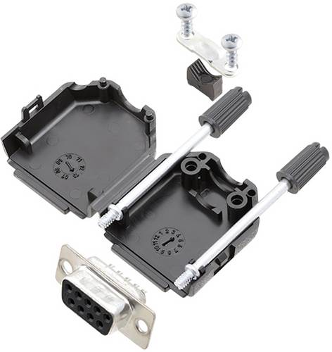 TRU COMPONENTS TCDPPK09BKDBSK 7709164K D-SUB Buchsenleisten-Set 180 ° Polzahl: 9 Lötkelch