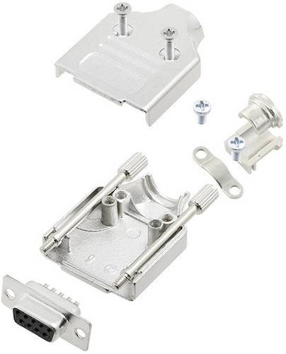 TRU COMPONENTS TCMHDM09DBSK 7709884 D-SUB Buchsenleisten-Set 180 ° Polzahl: 9 Lötkelch 1 St.