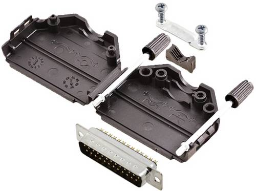 TRU COMPONENTS TCDPPK25BKDBPK 7709912 D-SUB Stiftleisten-Set 180 ° Polzahl: 25 Lötkelch