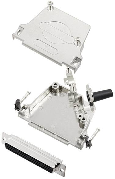 TRU COMPONENTS TCD45ZF37HDS62K 7709916 D-SUB Buchsenleisten-Set 45° Polzahl: 62 Lötkelch 1St.