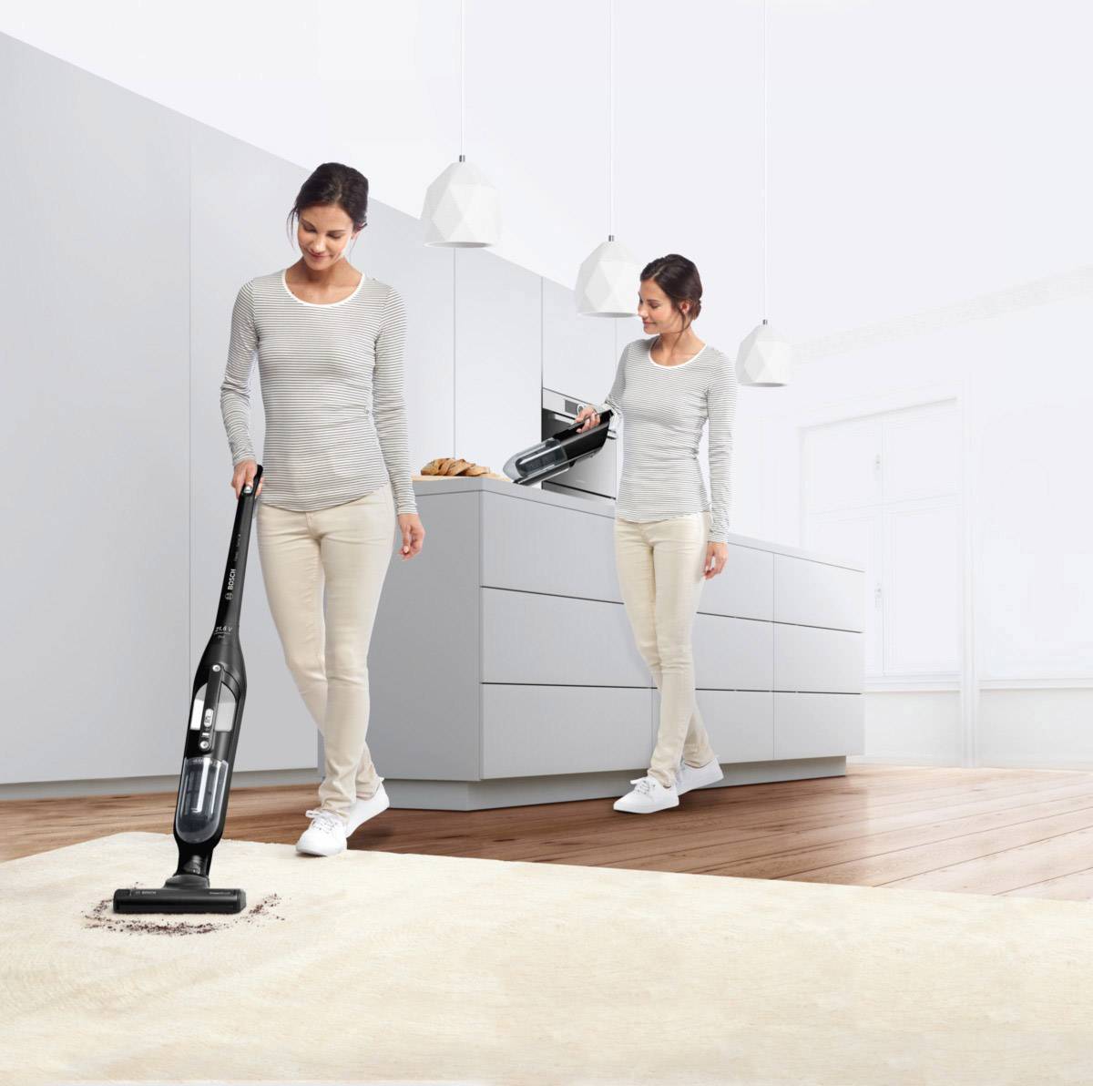 Flexxo Serie 4 BBH32101 Handstaubsauger 0.4l Grau Weiß