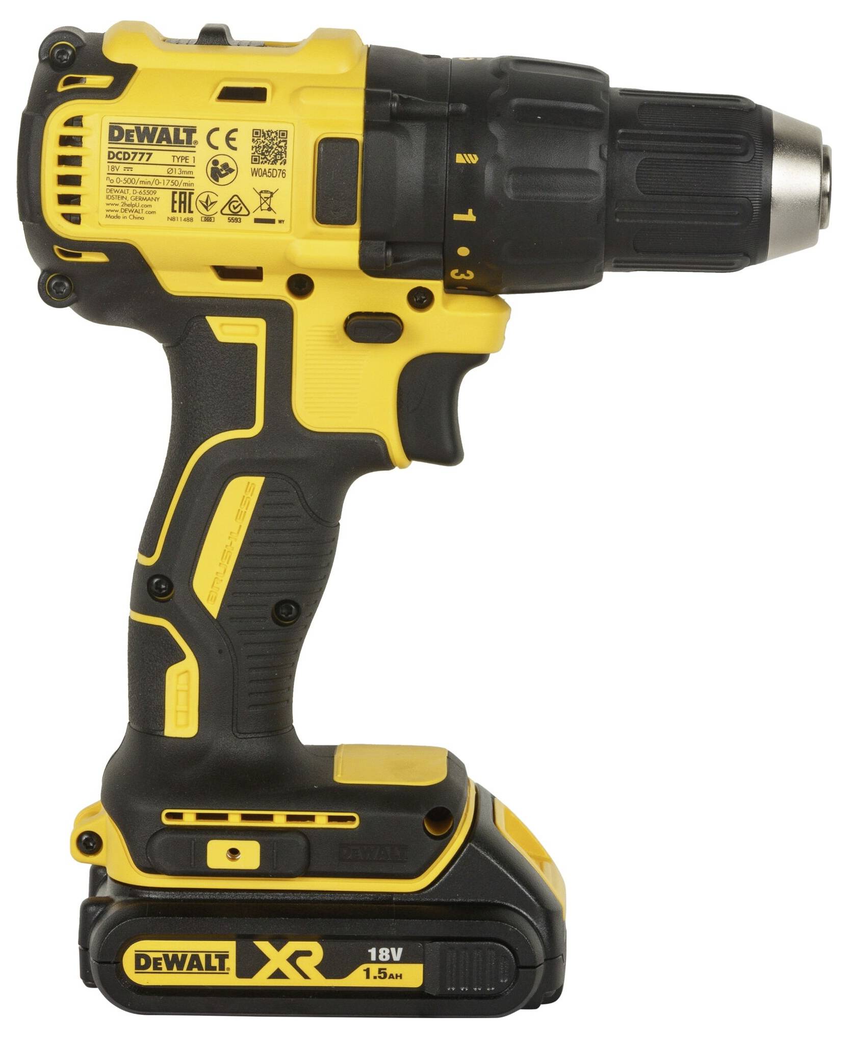 DEWALT DCD777S2T DCD777S2T-QW Akku-Bohrschrauber 18 V 1.5 Ah inkl. 2. Akku, inkl. Koffer