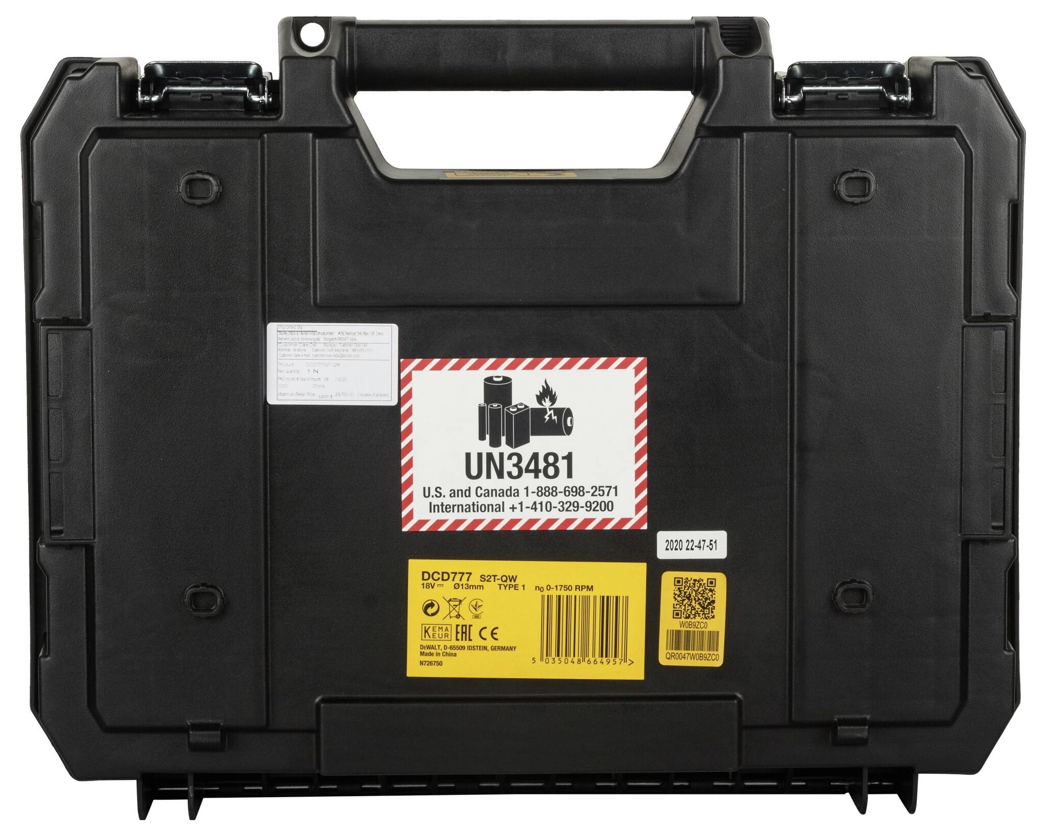 DEWALT DCD777S2T DCD777S2T-QW Akku-Bohrschrauber 18 V 1.5 Ah inkl. 2. Akku, inkl. Koffer