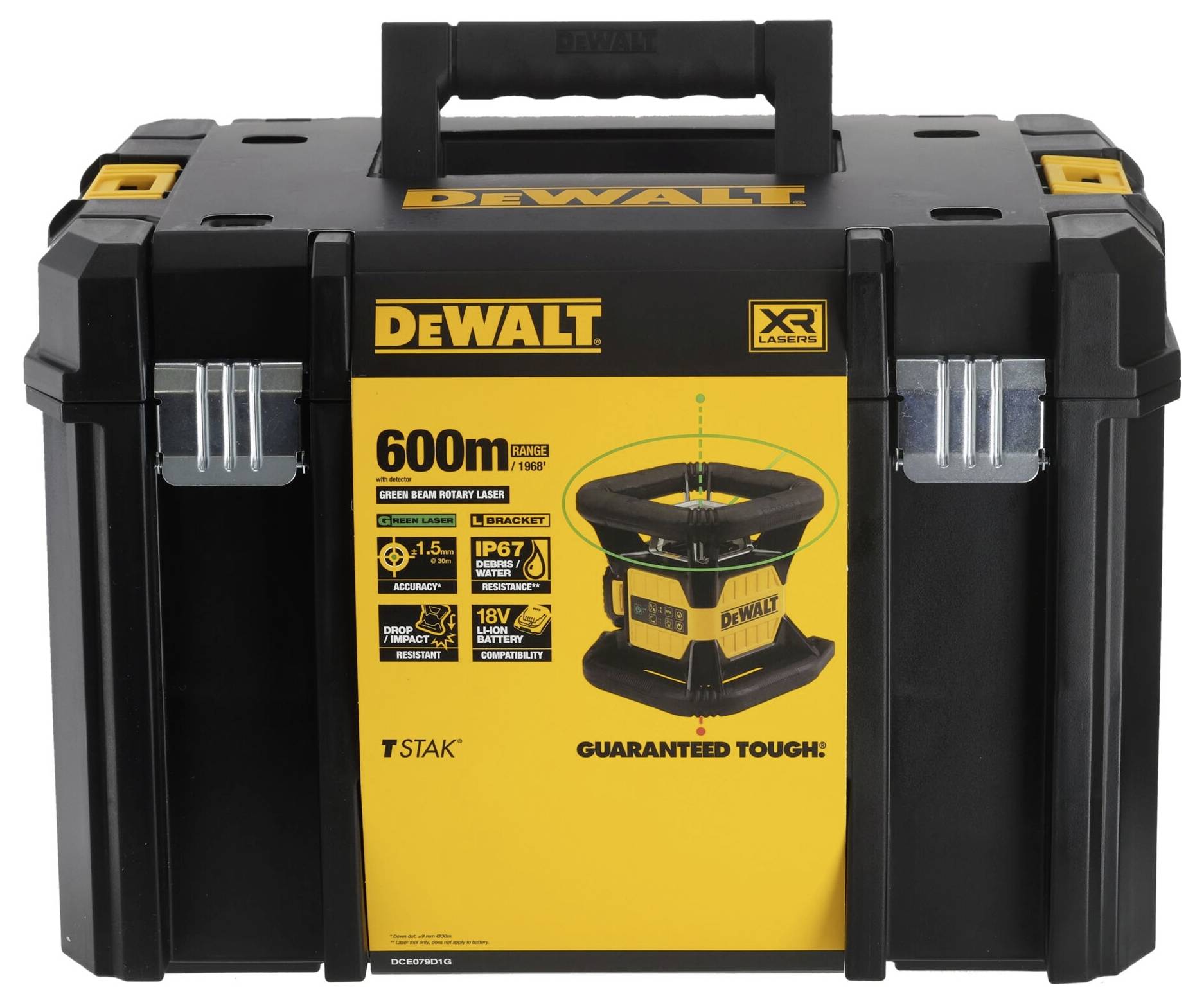 DEWALT DCE079D1G Rotationslaser inkl. Laserempfänger Reichweite (max.): 600m