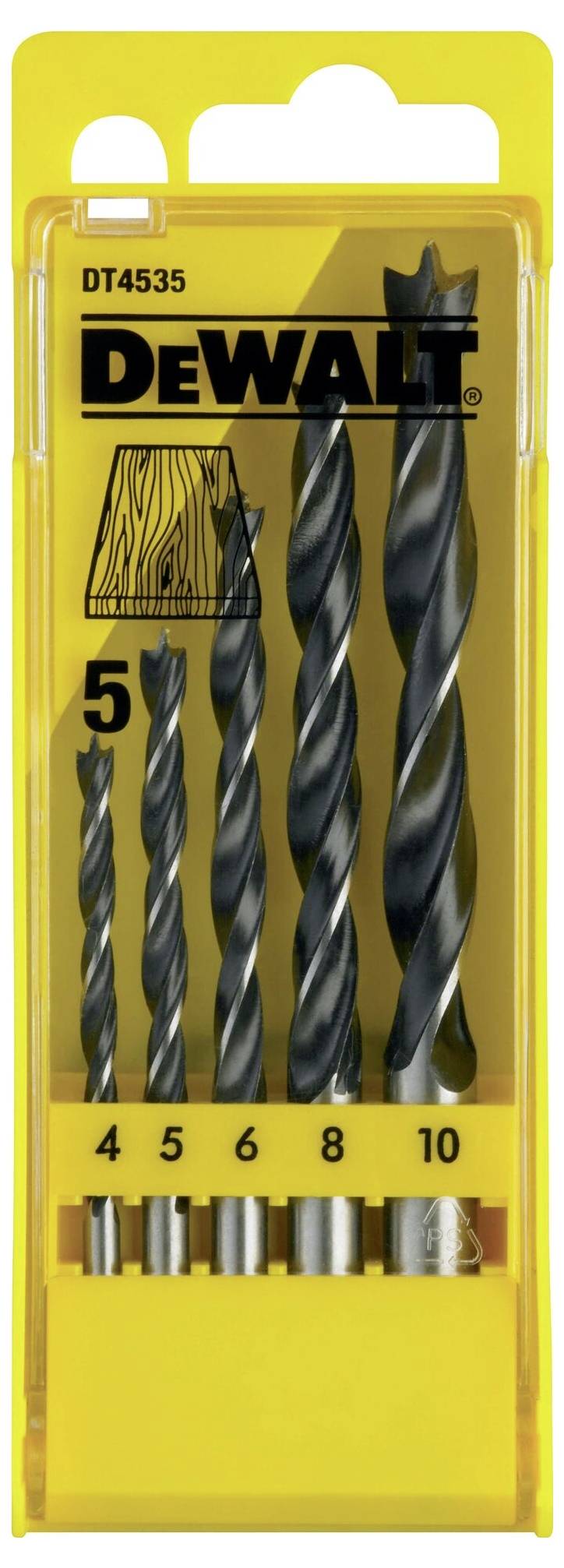 DEWALT DT4535-QZ Holz-Spiralbohrer-Set 5teilig 5 St.