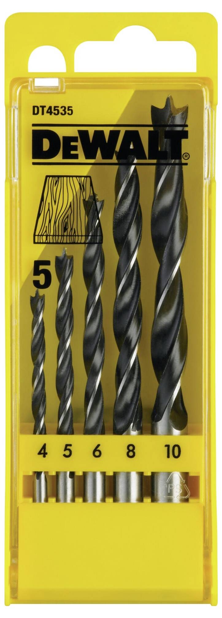 DEWALT DT4535-QZ Holz-Spiralbohrer-Set 5teilig 5 St.