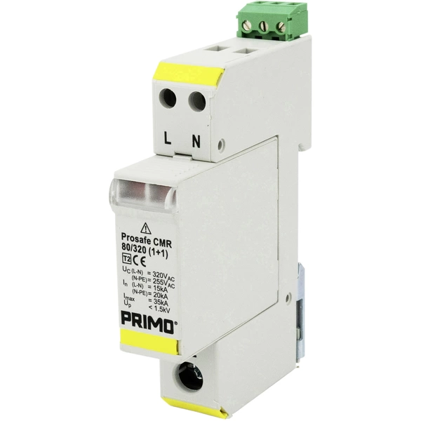 PRIMO P261 Prosafe CMR 80/320 (1+1) Verteilerschrank-Überspannungsschutz Überspannungsschutz für: Verteilerschrank 20 kA 1St. PRIMO P261 Prosafe CMR 80/320 (1+1) Verteilerschrank-Überspannungsschutz Überspannungsschutz für: Verteilerschrank 20 kA 1St.