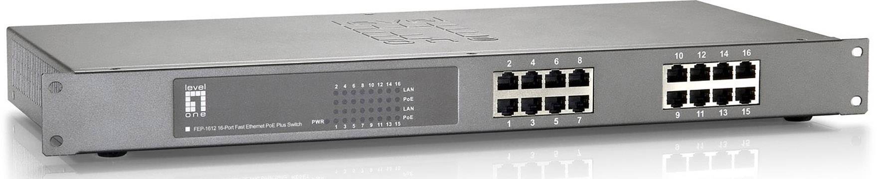 LevelOne FEP-1612 16-Port Fast Ethernet Netzwerk Switch 10 / 100 MBit/s