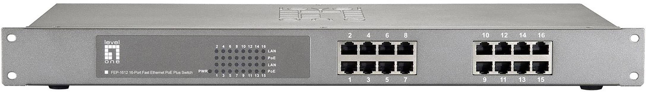 LevelOne 570747 FEP-1612 16-Port Fast Ethernet Netzwerk Switch 10 / 100 MBit/s