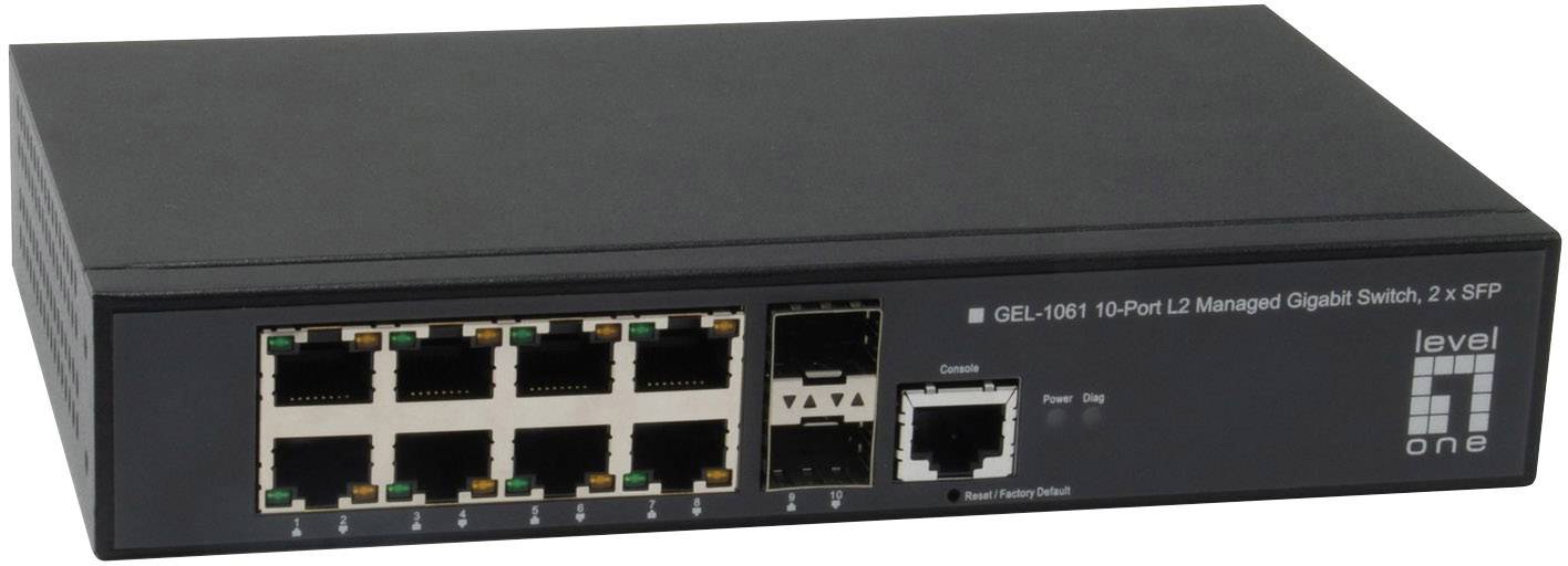 LevelOne GEL-1061 - Switch - managed - 8 x 10/100/1000 + 2 x SFP