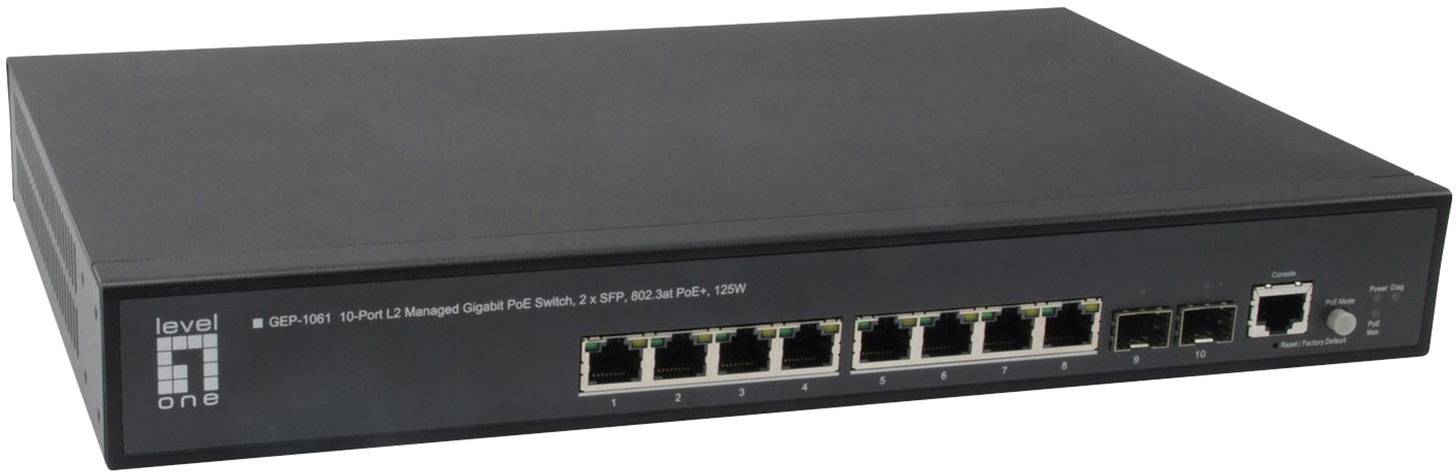 LevelOne 59910103 GEP-1061 10-Port L2 Man Switch Netzwerk Switch 1 GBit/s