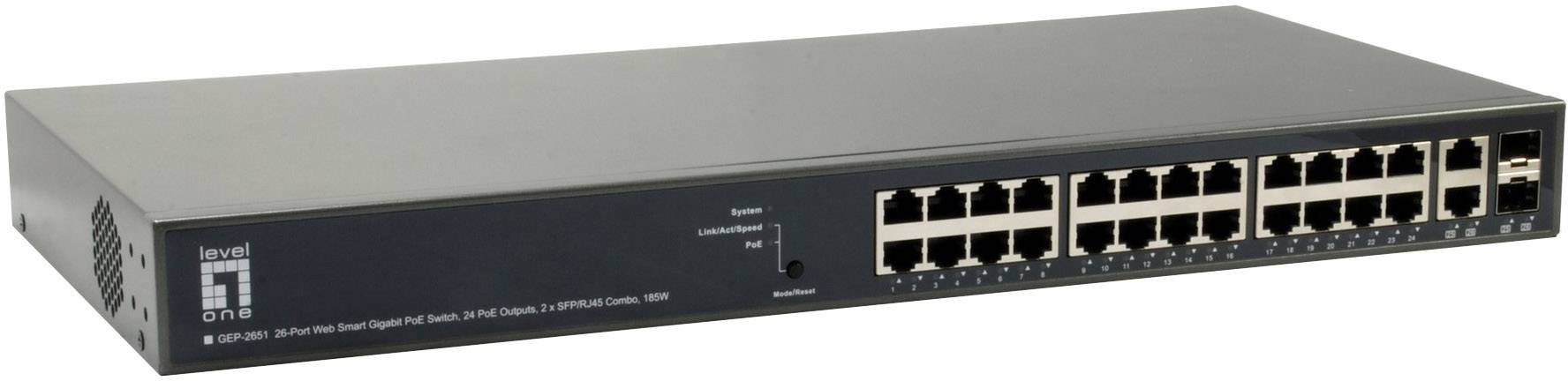 LevelOne 59924703 GEP-2651 26 Port Switch Netzwerk Switch 1 GBit/s