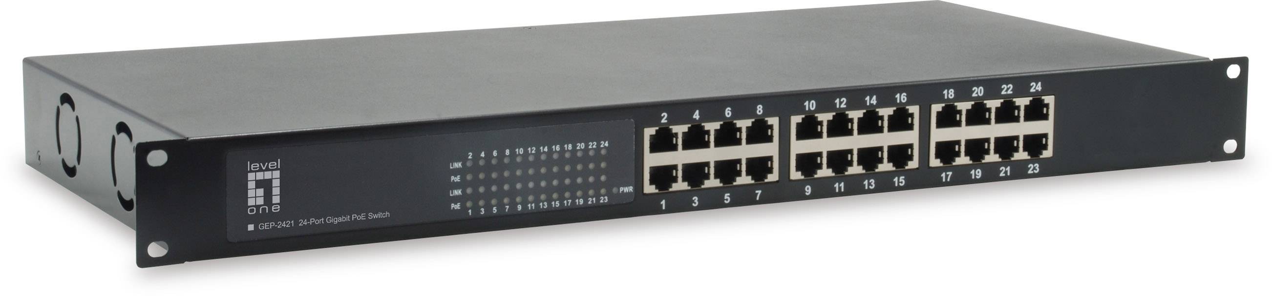 LevelOne GEP-2421W150 PoE Switch Netzwerk Switch 1 GBit/s