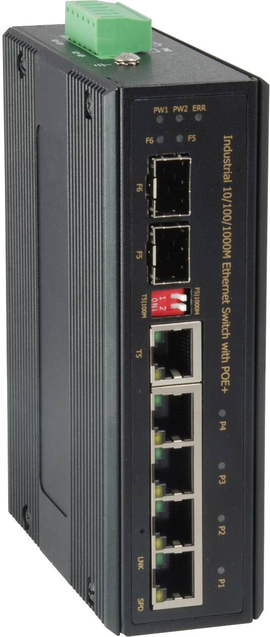 LevelOne IES-0620 - Switch - 4 x 10/100/1000 (PoE+) x Combo Gigabit Ethernet/Gigabit SFP x Fast Ethernet/Gigabit SFP - a