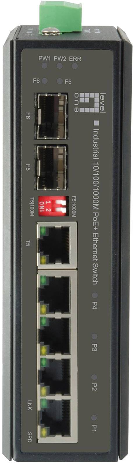 LevelOne IES-0620 - Switch - 4 x 10/100/1000 (PoE+) x Combo Gigabit Ethernet/Gigabit SFP x Fast Ethernet/Gigabit SFP - a