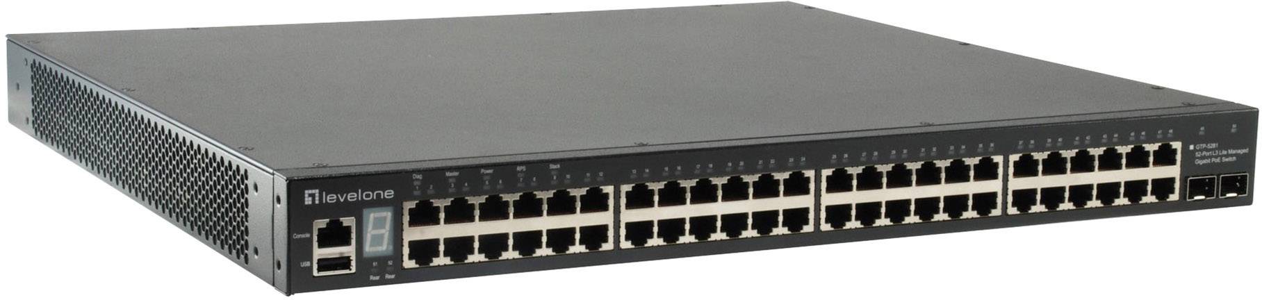 LevelOne GTP-5281 52-Port L3 Lite Manage Netzwerk Switch  1 / 10 GBit/s