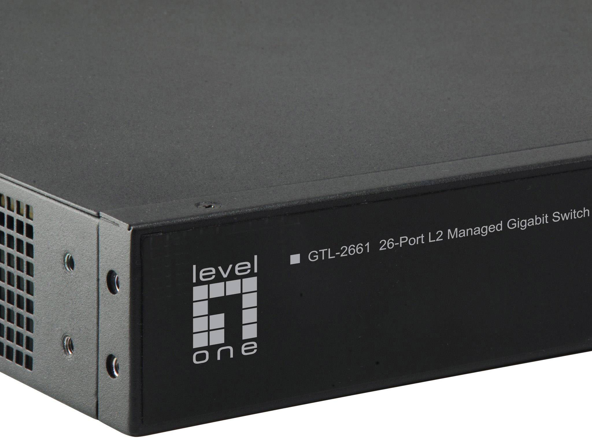 LevelOne GTL-2661 - Switch - 24 x 10/100/1000 + 2 x 10 Gigabit SFP+ - Desktop, an Rack montierbar