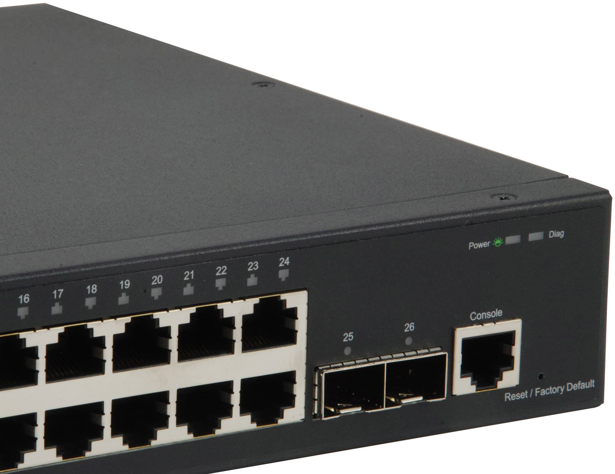 LevelOne GTL-2661 - Switch - 24 x 10/100/1000 + 2 x 10 Gigabit SFP+ - Desktop, an Rack montierbar