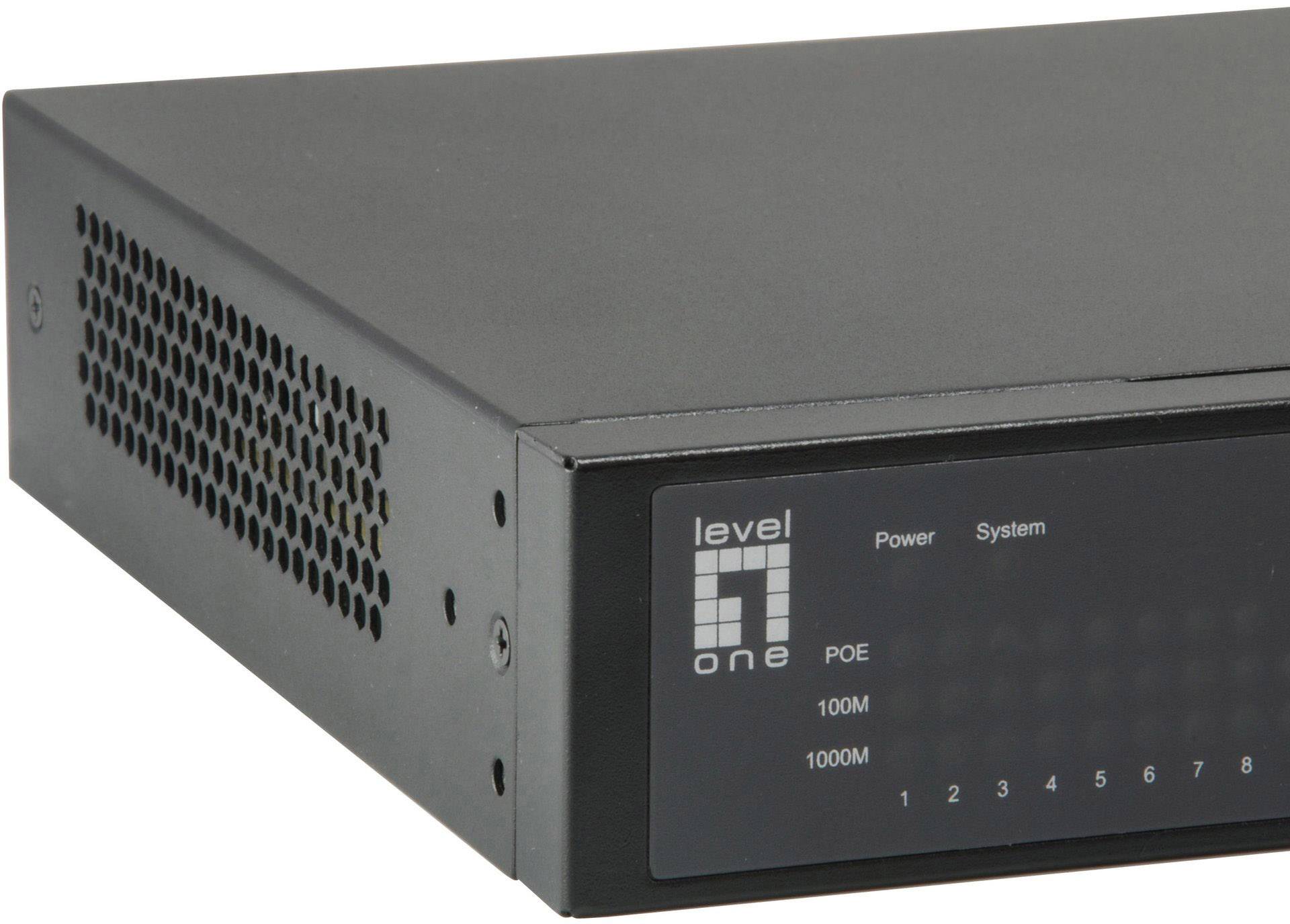 LevelOne GEP-1051 - Switch - Smart - 8 x 10/100/1000 (PoE+) + 2 x Gigabit SFP - Desktop, an Rack montierbar - PoE+ (70 W