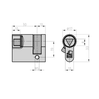 Basi DM5020-0000-DI8 Dreikant-Halbzylinder 10 / 30mm Basi DM5020-0000-DI8 Dreikant-Halbzylinder 10 / 30mm