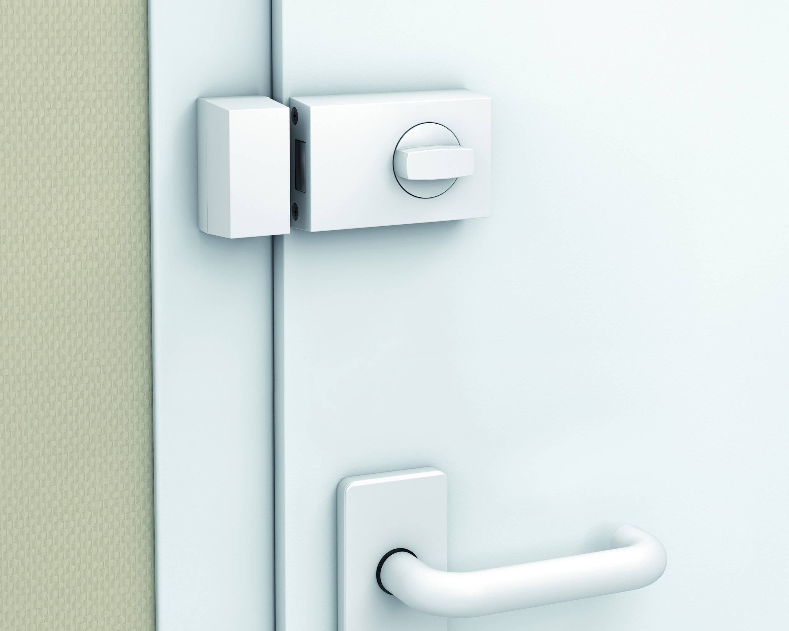 Basi 1305-0201 Türzusatzschloss Weiß (glänzend)