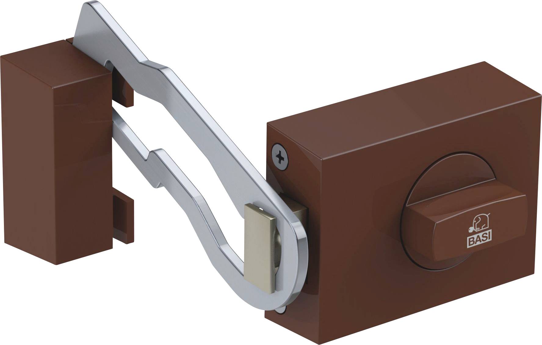 Basi 1304-0204 Türzusatzschloss mit Sperrbügel Braun