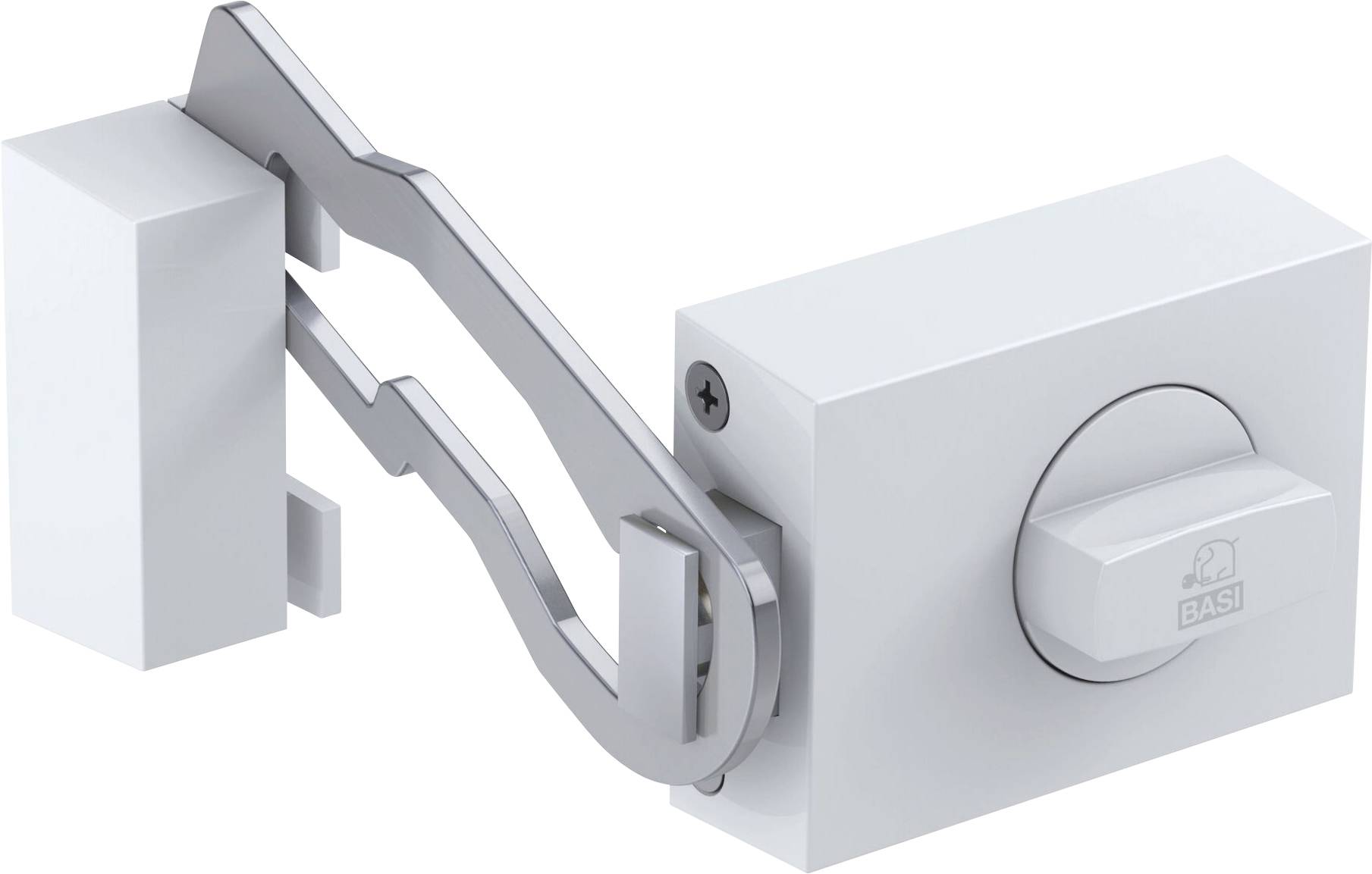Basi 1306-0201 Türzusatzschloss mit Sperrbügel Weiß (glänzend)