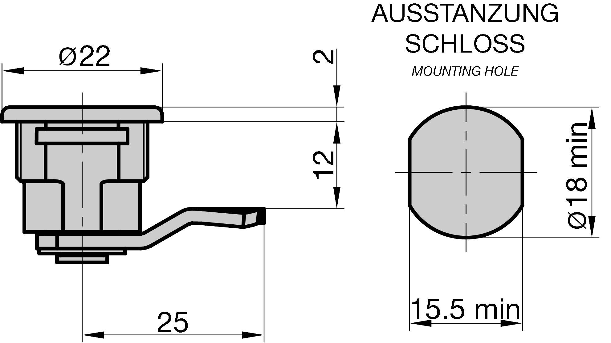 Basi 9000-1309 Hebelschloss Silber