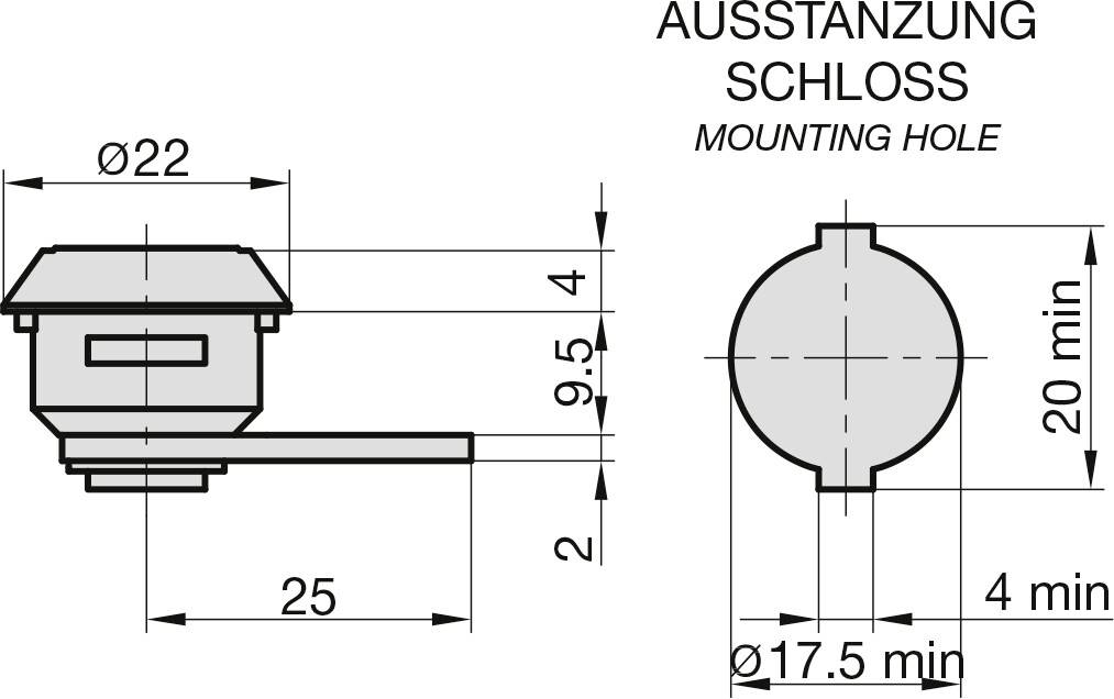 Basi 9000-1320 Hebelschloss Silber