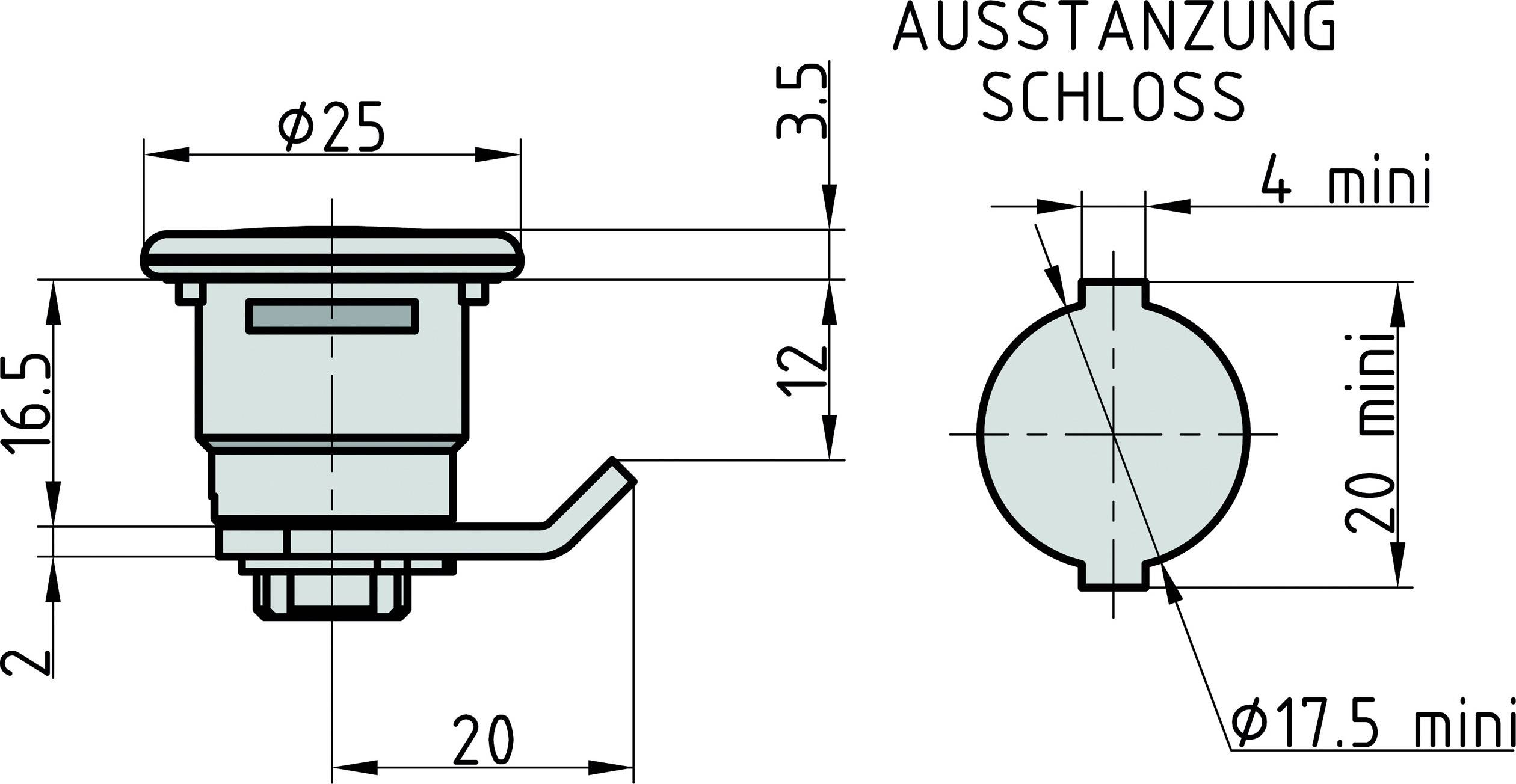 Basi 9000-1328 Hebelschloss Silber