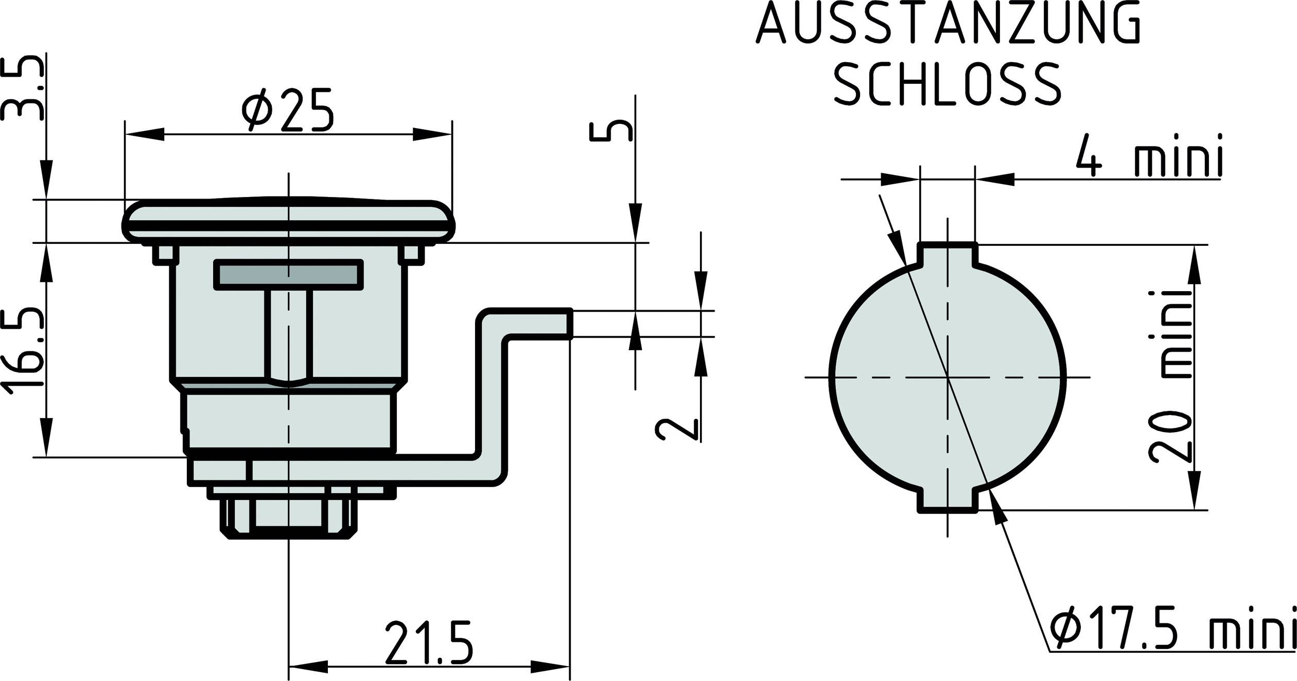 Basi 9000-1329 Hebelschloss Silber
