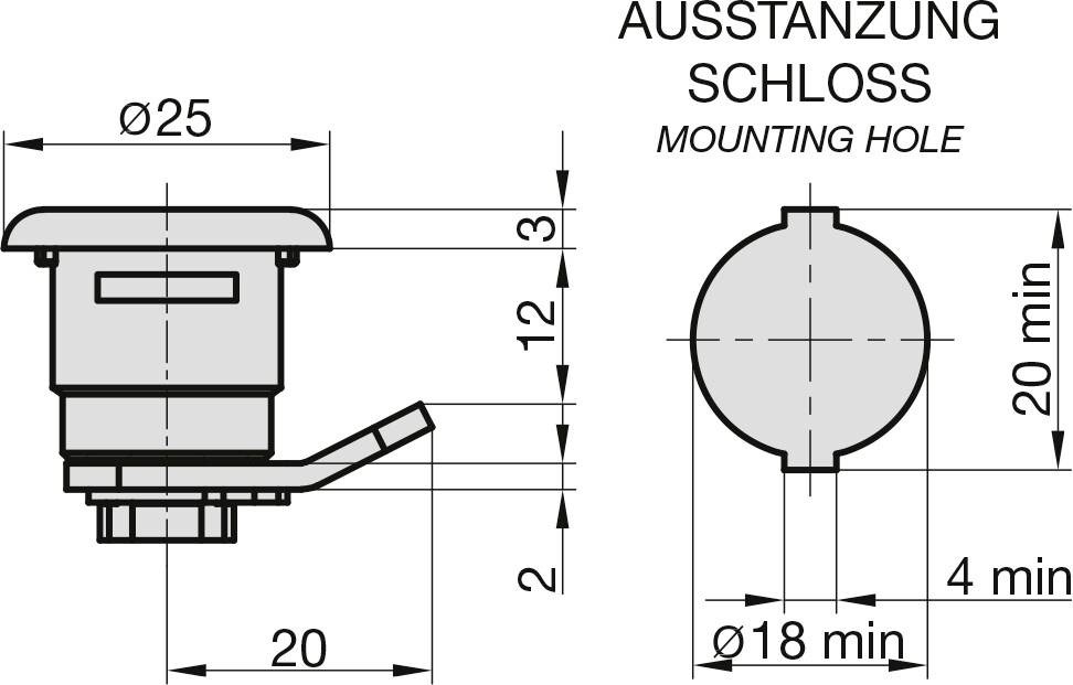 Basi 9000-1330 Hebelschloss Silber