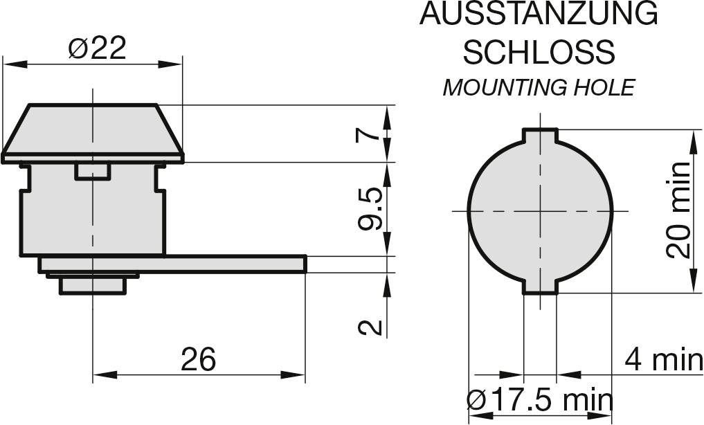 Basi 9000-1331 Hebelschloss Silber