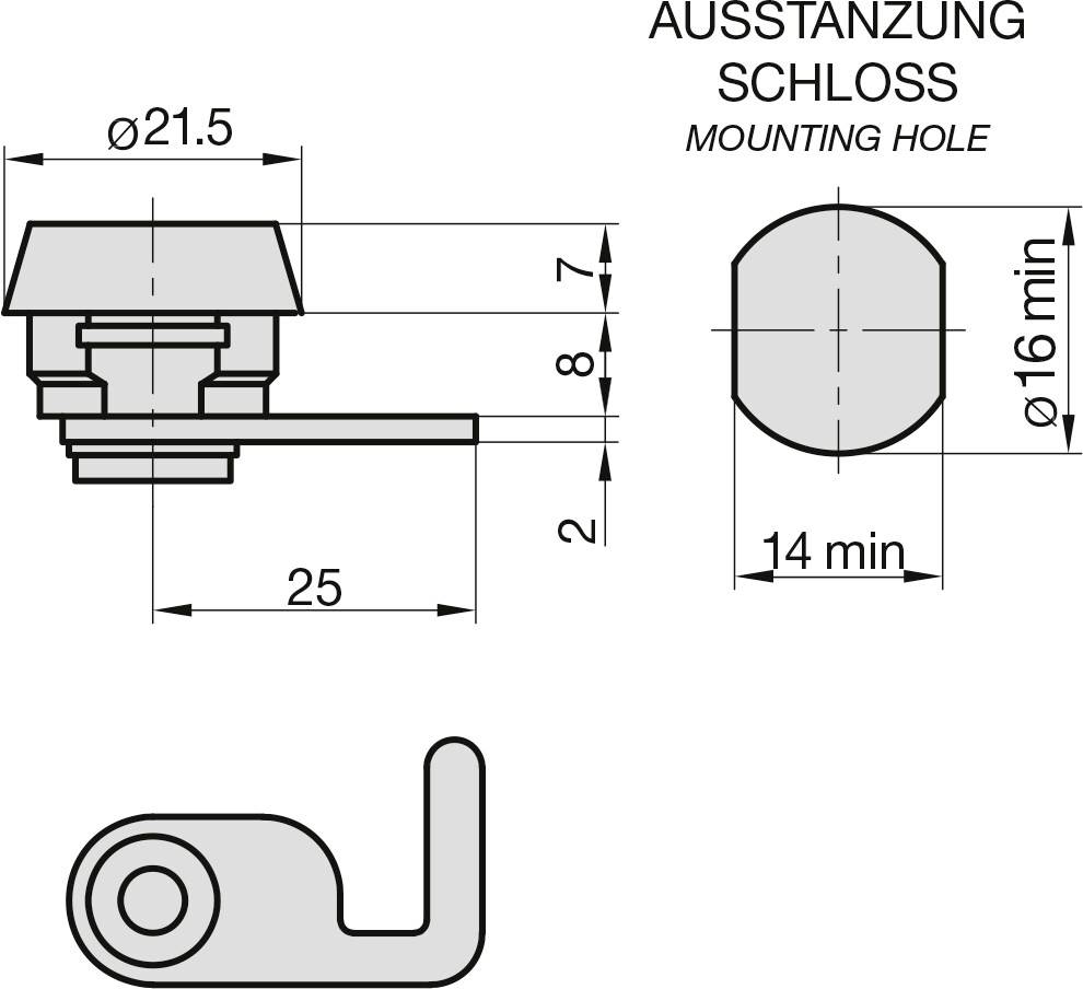 Basi 9000-1336 Hebelschloss Silber
