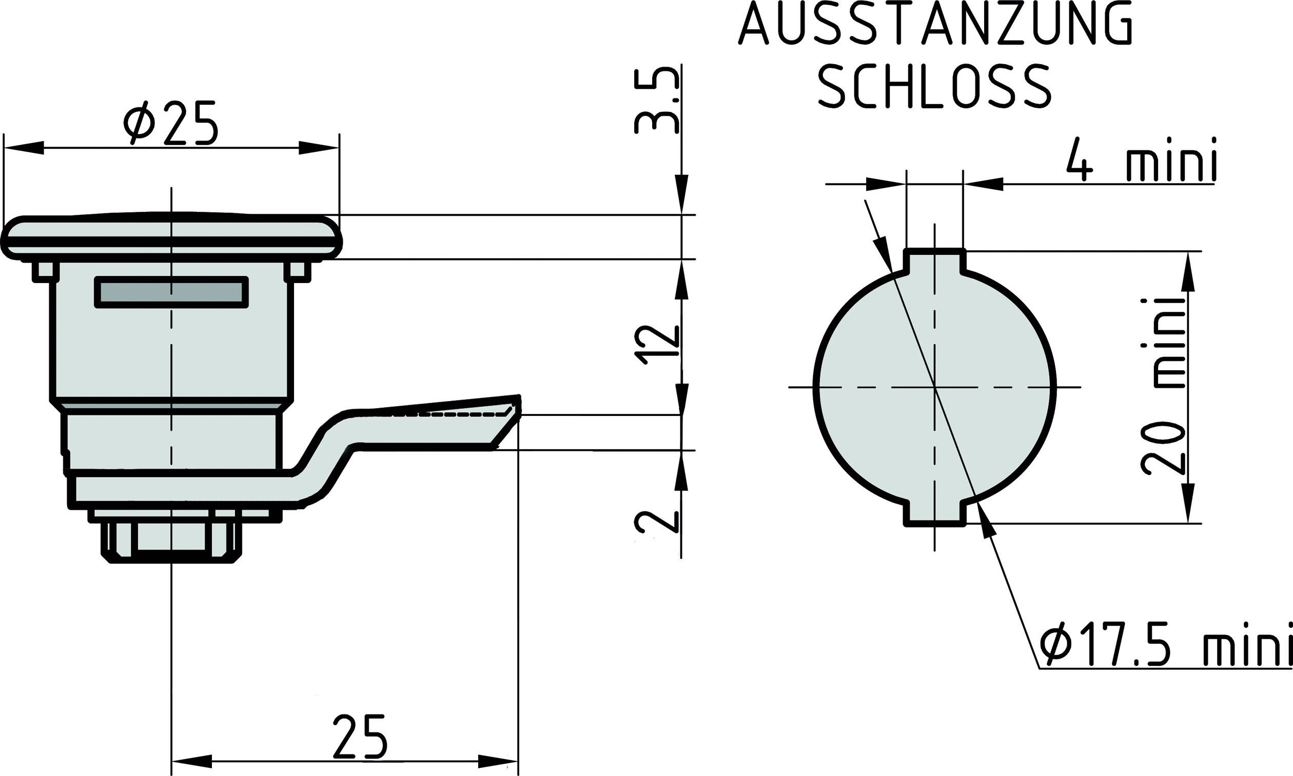 Basi 9000-1348 Hebelschloss Silber