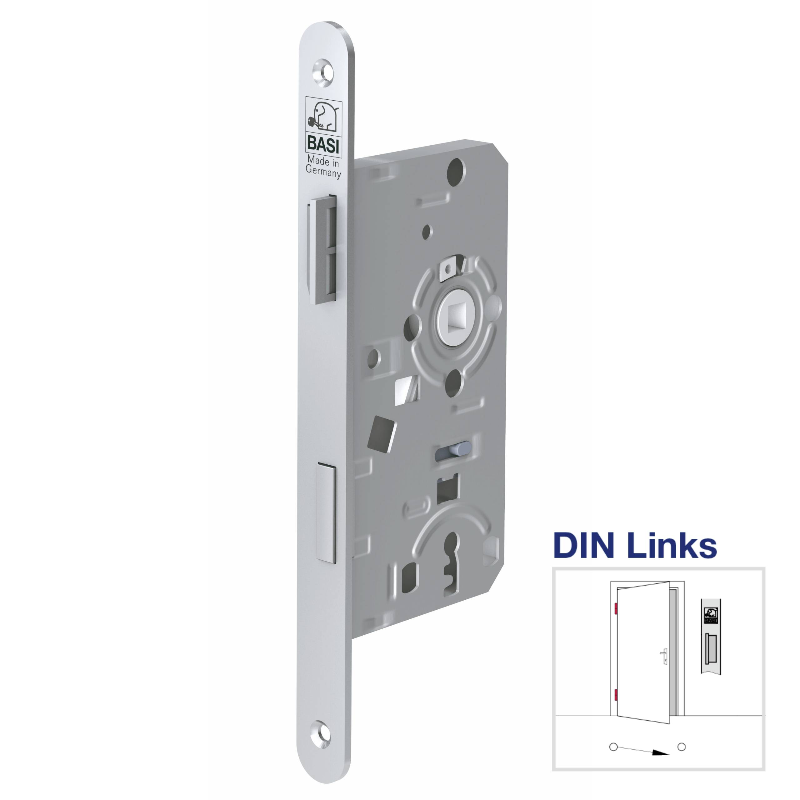 Basi 9220-5512 Einsteck-Zimmertürschloss Silber