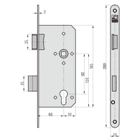Basi 9781-6521 Einsteck-Zimmertürschloss Silber Basi 9781-6521 Einsteck-Zimmertürschloss Silber