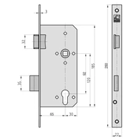 Basi 9790-6522 Einsteck-Zimmertürschloss Silber Basi 9790-6522 Einsteck-Zimmertürschloss Silber