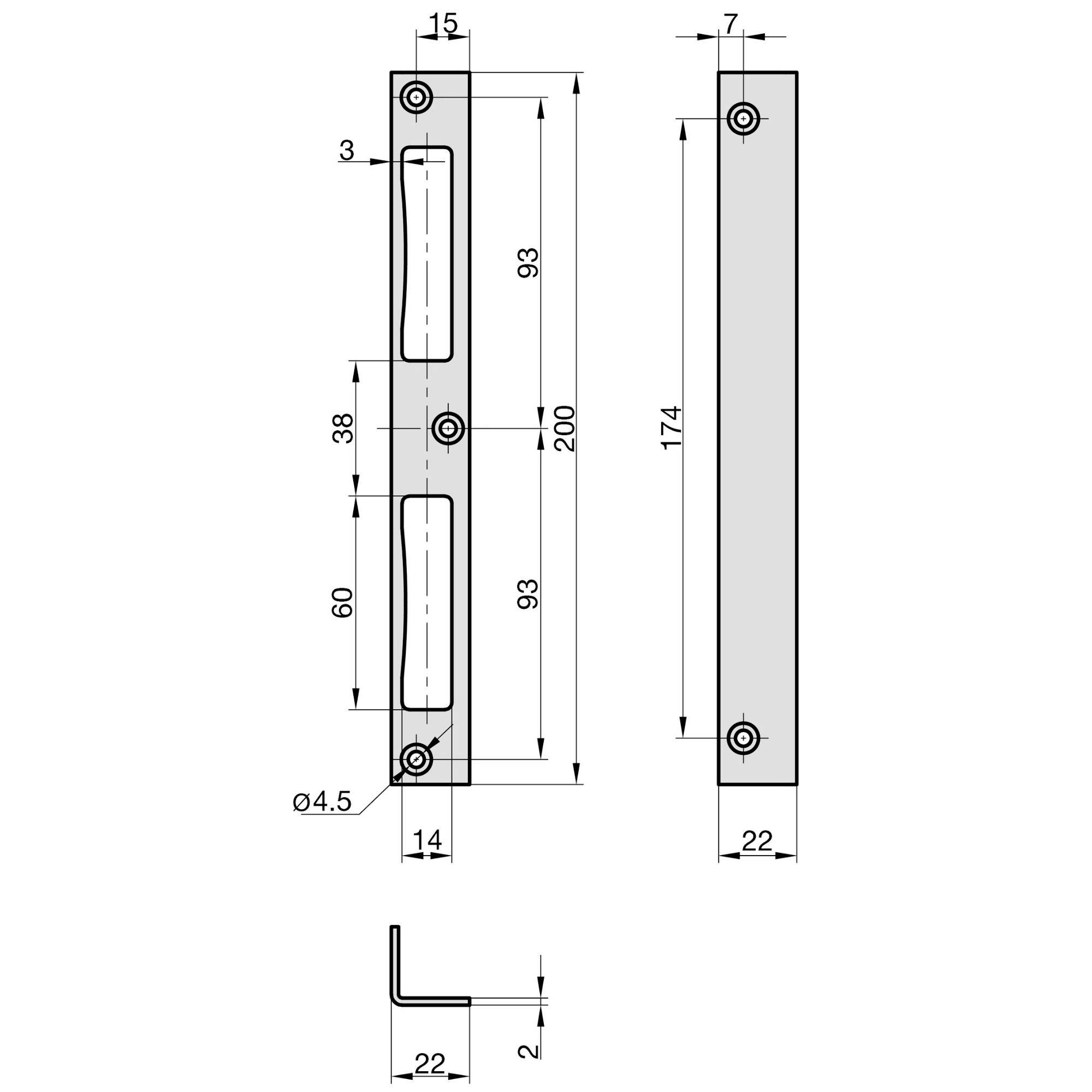 Basi 9502-0200 Winkelschliessblech