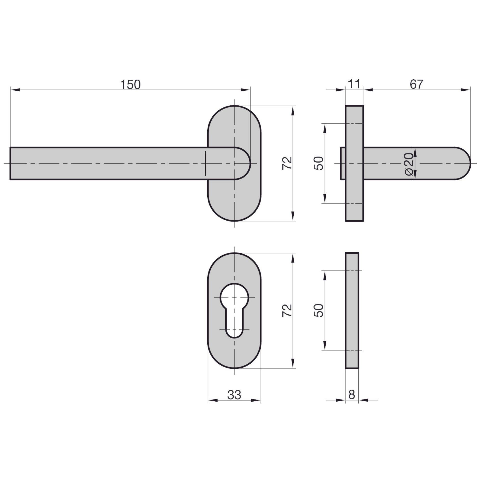 Basi 7302-0208 Schmalrahmen-Garnitur